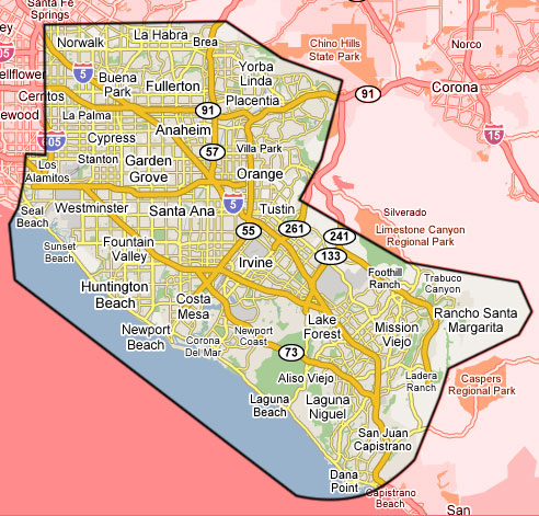 OC Map delivery area